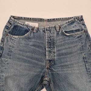 Zara Womens High Waisted Straight Leg Jeans Medium Wash Blue Size 4 26